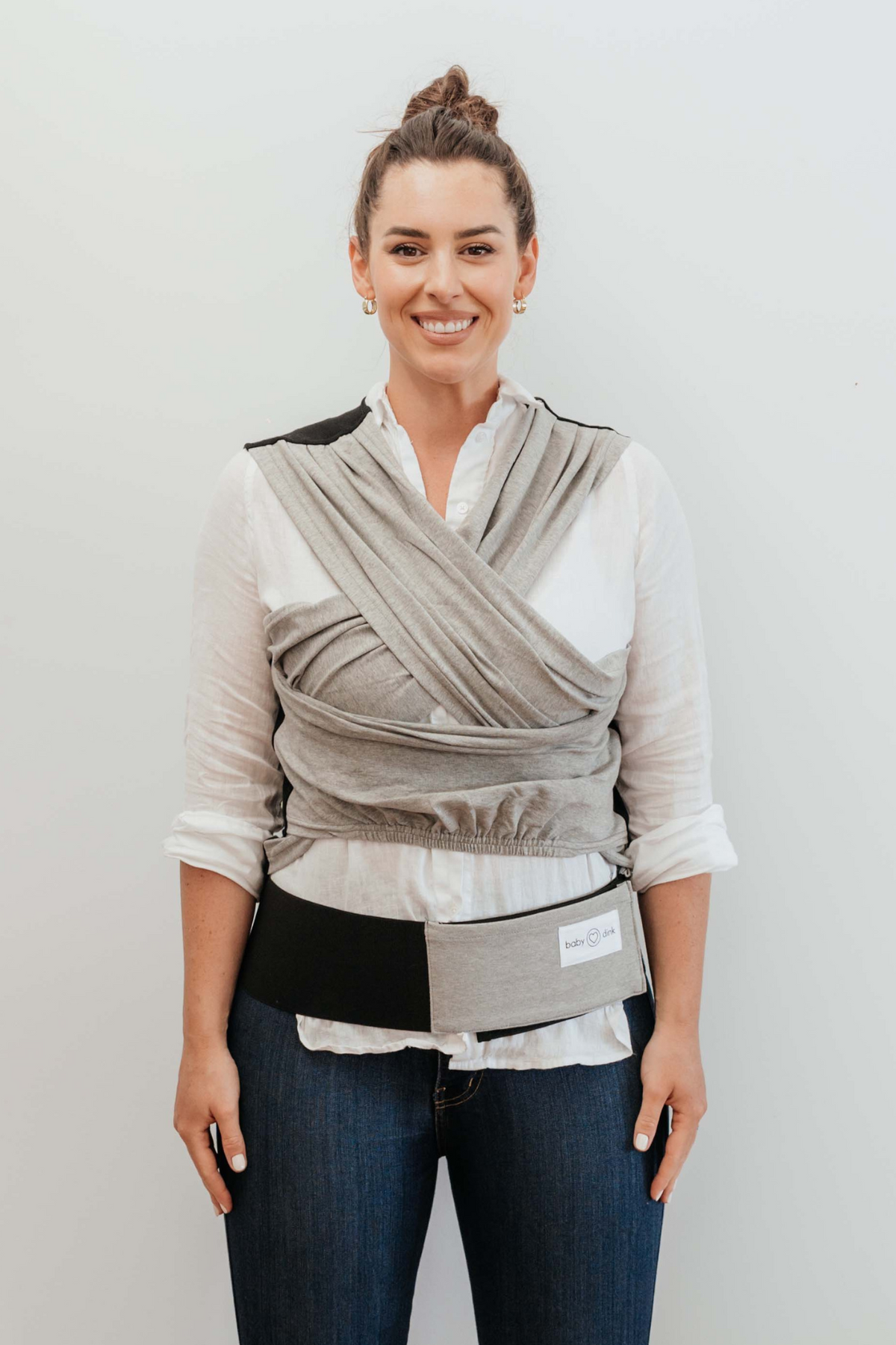 Babydink baby carrier with pocket - Grey Marle